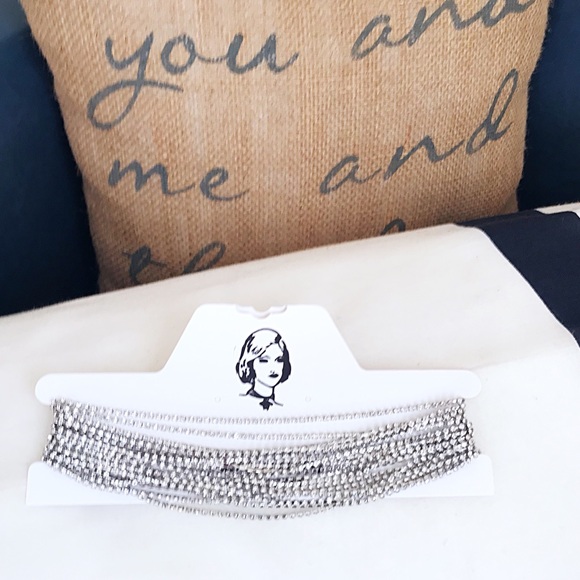 🎀 NEW • Silver Crystal Multilink Choker • - Picture 6 of 6